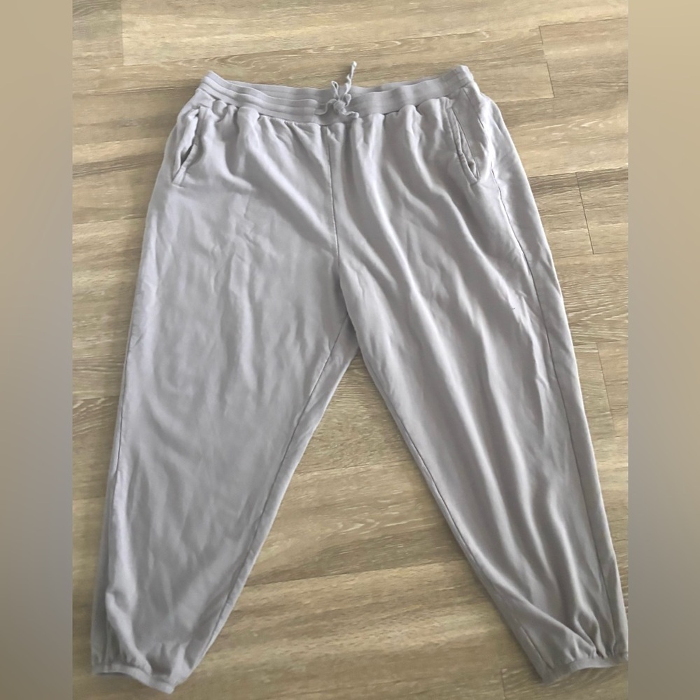 Barefoot Womens Cozy Chic Ribbed Slipper Jogger Gray Sz 2X Activewear Atheistic